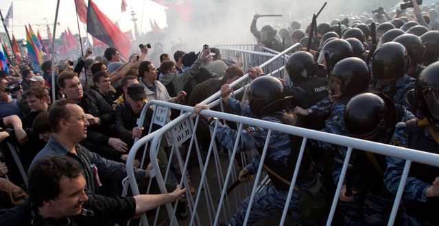 Protester i Moskva.  Ivan Sekretarev / Ap