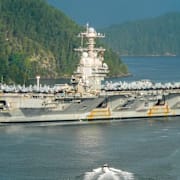 USS Gerald R Ford på Norgebesök i fjol.