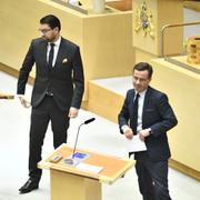 SD-ledaren Jimmie Åkesson och M-ledaren Ulf Kristersson.