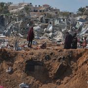 Palestinier i ett flyktingläger i Gaza.