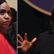 Ayanna Pressley och Kamala Harris.