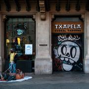 Stängd restaurang i Barcelona.