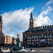 Rådhusplatsen i centrala Köpenhamn.