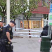 Polisen på brottsplatsen.