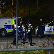 Polisen på plats efter händelsen. 