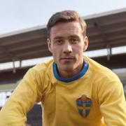Ove Kindvall i svenska fotbollslandslaget i maj 1969.