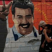 Maduro-muralmålning i Caracas.