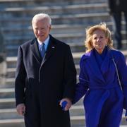 Joe och Jill Biden på när Trump svors in som president tidigare i år. 