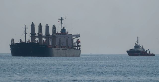 Ett spannmålsfartyg, 2 september. Khalil Hamra / AP