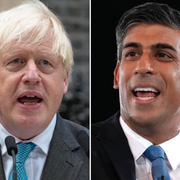 Penny Mordaunt, Boris Johnson och Rishi Sunak. 