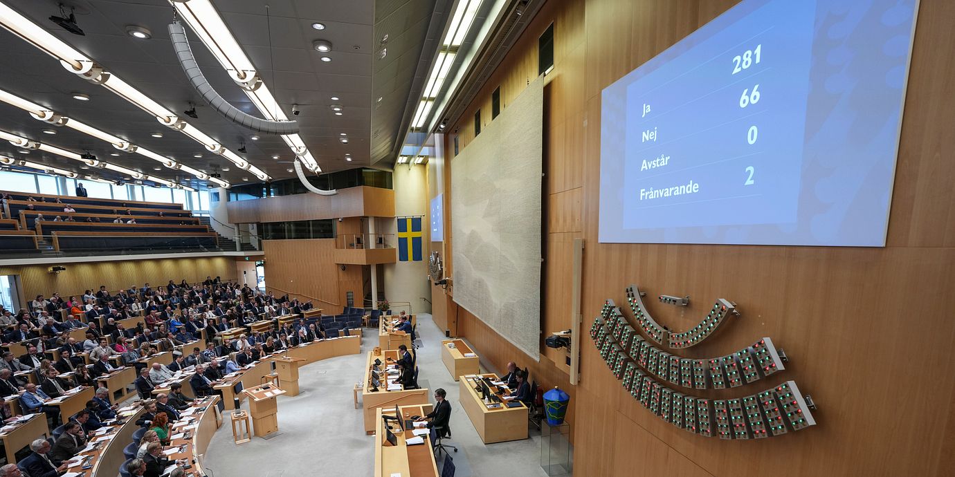 Votering om sänkt straffbarhetsålder i riksdagen tidigare i år.