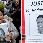 Demonstranter till stöd för Rodney Reed.