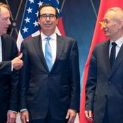 Robert Lighthizer, Steven Mnuchin och Liu He. 