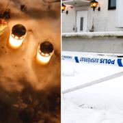 Ljus och polisavspärrningar utanför HVB-hemmet i Mölndal i januari.