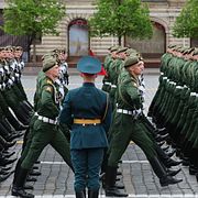 Ryska soldater under en parad i Moskva.