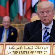 Donald Trump i Riyad på söndagen.