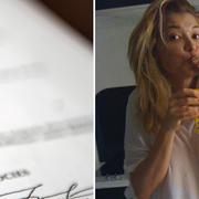 T.v: Kontraktet. T.h: Den sista kända bilden på Gulnara Karimova, som uppges sitta i husarrest i Tashkent. 