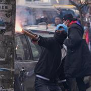Moralesanhängare under protesterna.
