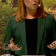 Annie Lööf under sitt tal.