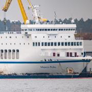 TT-Line färjan Marco Polo gick i på grund i Pukaviksbukten söder om Karlshamn den 22:a oktober förra året. Färjan var på väg mellan Trelleborg och Karlshamn.