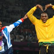 Farah och Bolt vid OS 2012.