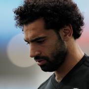 Mohamed Salah på träning inför VM.