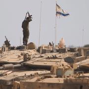 Israeliska soldater nära gränsen till Gaza. 