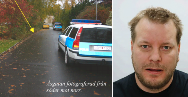 Polisbil vid brottsplatsen i Linköping/Dömde dubbelmördaren Daniel Nyqvist Polisens förundersökning