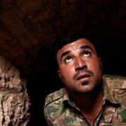 Peshmergasoldaten Sharif i IS tunnlar under byn Badana