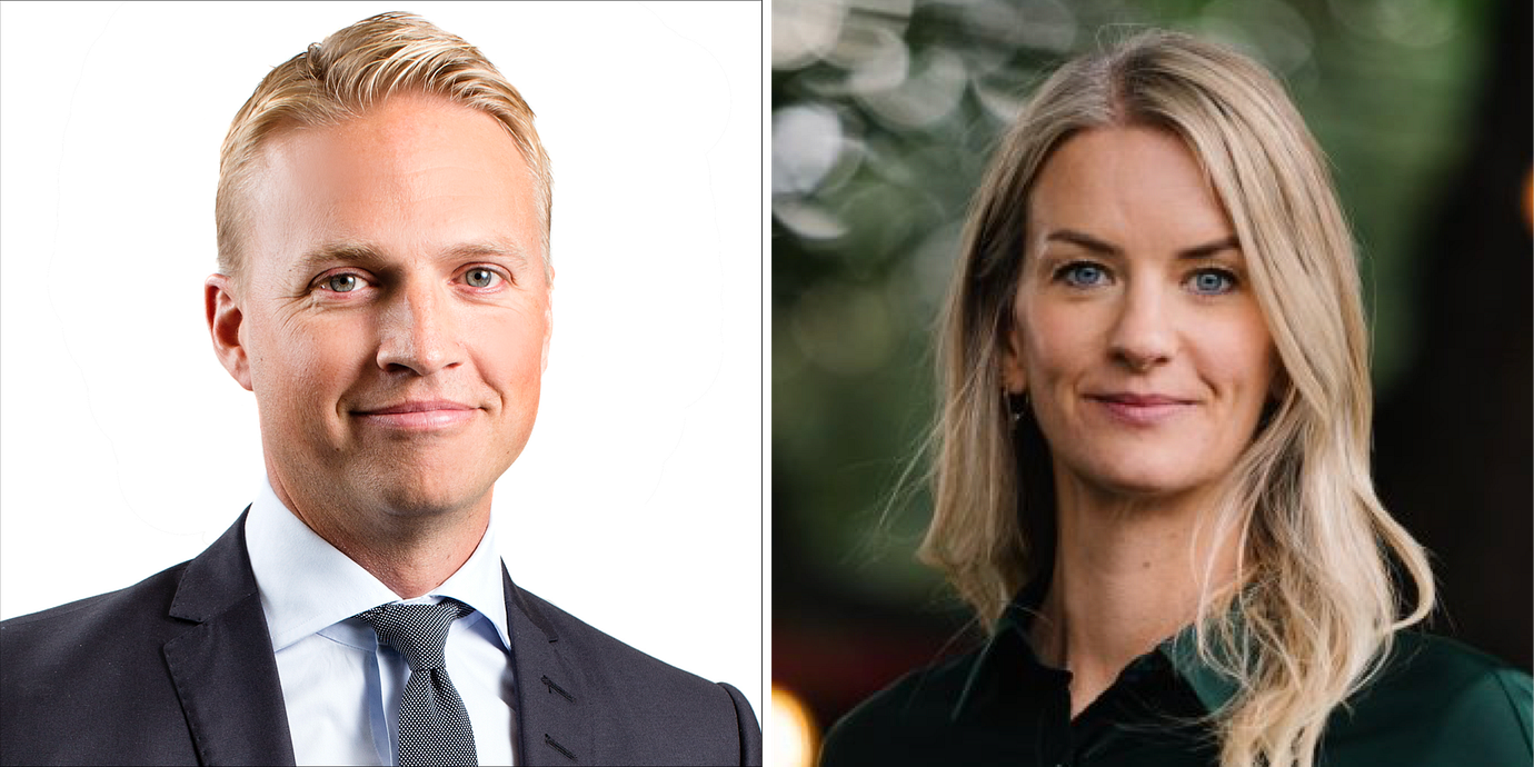 DNB Carnegies aktiechef Karl Hedberg och Danske Banks strateg Maria Landeborn.