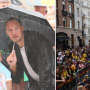 Andreas Granqvist med dotter/publiken.