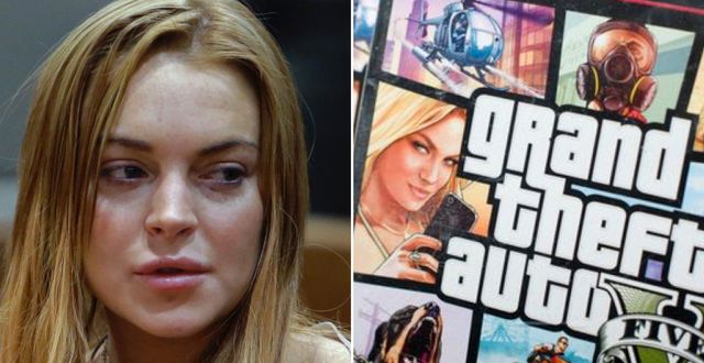 Lindsay Lohan och tv-spelet GTA. TT.
