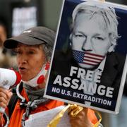 Demonstration för Julian Assange i London. Arkivbild.