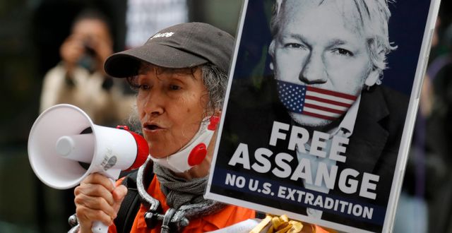 Demonstration för Julian Assange i London. Arkivbild. Frank Augstein / TT NYHETSBYRÅN