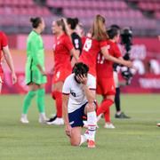 USA:s Carli Lloyd deppar efter förlusten.