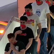 Migranter som deporterats från USA till El Salvador i juli förra året.