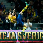 Zlatan Ibrahimovic på träningsmatchen mellan Sverige och England, 2012.