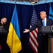Zelenskyj och Trump under ett möte i vintras.