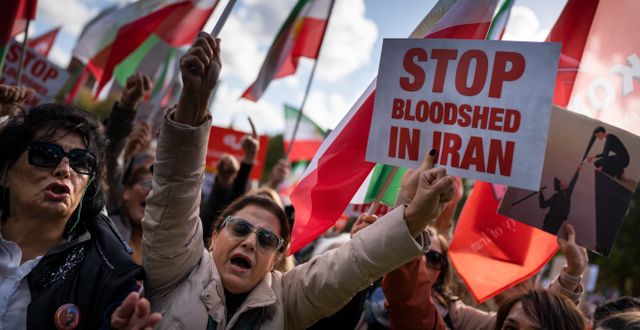Demonstrationer till stöd för Iran i Nederländerna. Peter Dejong / AP