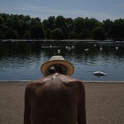 En bild från värmeböljan i London i somras.