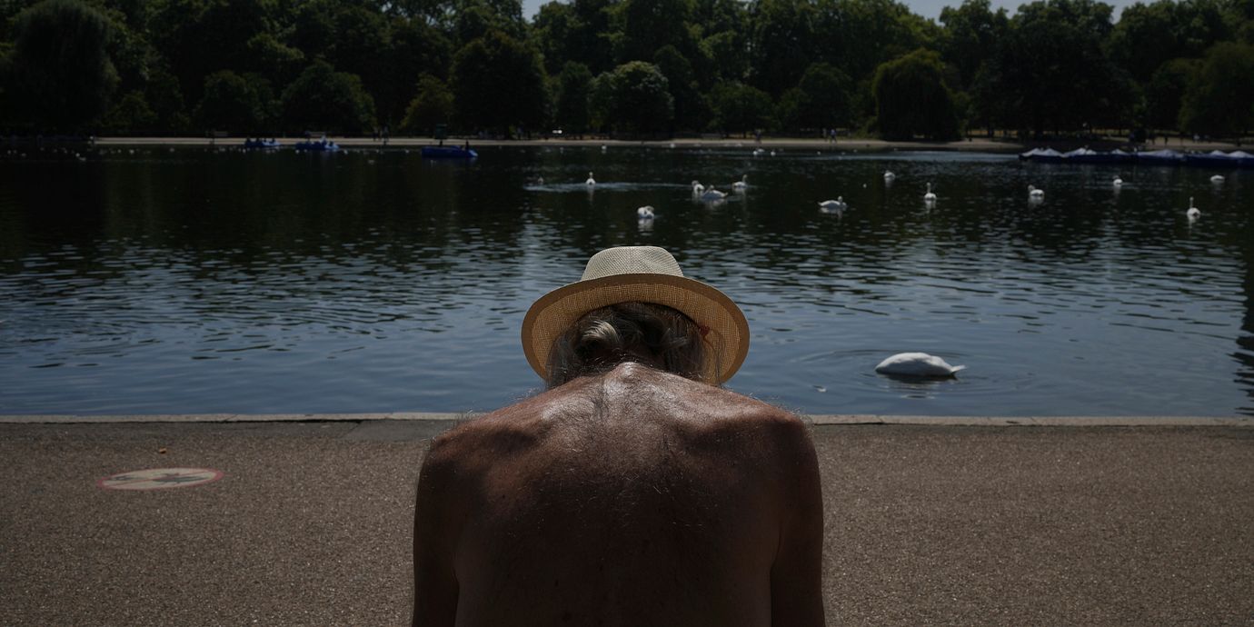 En bild från värmeböljan i London i somras.