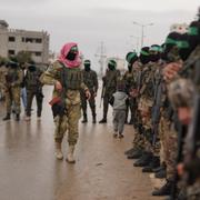 Hamas-soldater på Gazaremsan i februari 2025.