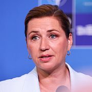 Danmarks statsminister Mette Frederiksen under Natomötet i Turkiet.