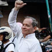 Juan Pablo Guanipa när han släpptes ur häktet i går kväll.