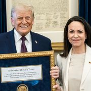 Donald Trump och María Corina Machado i Vita huset.
