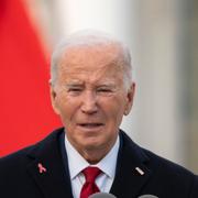 President Joe Biden på Vita husets gräsmatta den 1 december.