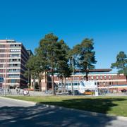 Exteriör på sjukhuset i Gävle.