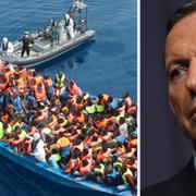 Migranter utanför Italiens kust och Tony Abbott.