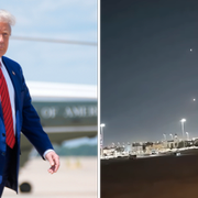 Trump/Projektiler över Doha.