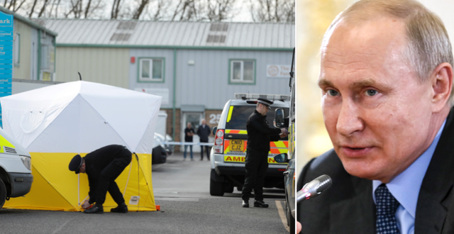 Polis i Salisbury/Vladimir Putin. TT
